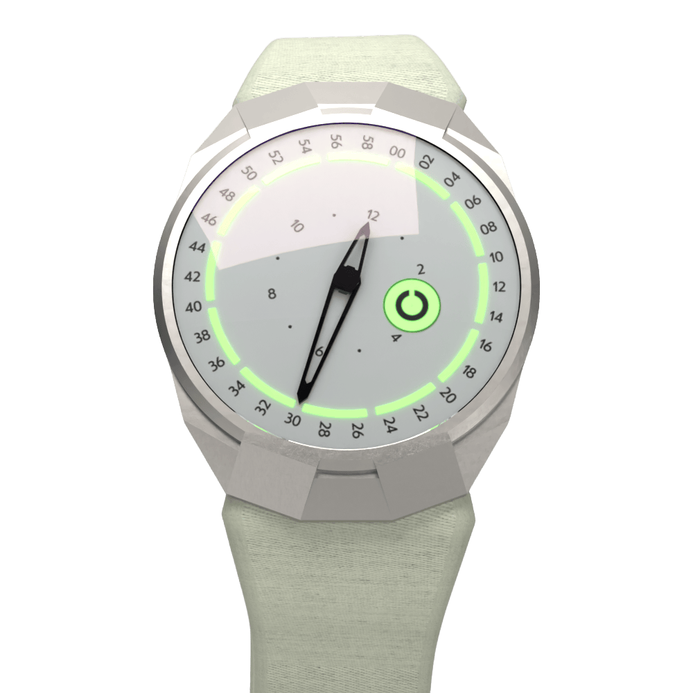 The Anderson Ross Debut wristwatch, face-on view on a pale strap.